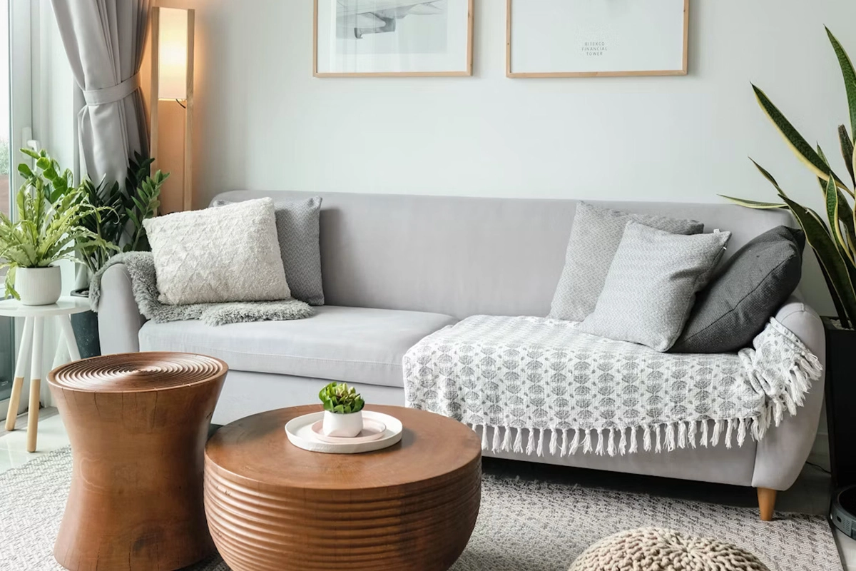 2 BHK apartment interior with large window